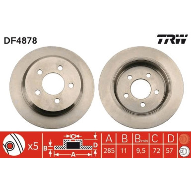 99 482 001 Bremsscheibe HA DF4878 99 482 001 Bremsscheibe HA DF4878