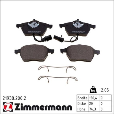 ZIMMERMANN Bremsbeläge 21938.200.2