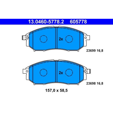 Bremsbelagsatz Nissan P. Murano/Navara/Pathfinder 05 13.0460-5778.2 Bremsbelagsatz Nissan P. Murano/Navara/Pathfinder 05 13.0460-5778.2