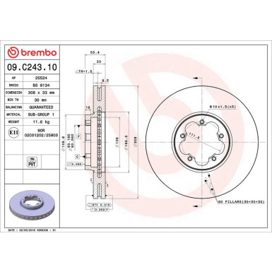 51 481 079 Bremsscheibe VA 09.C243.10 51 481 079 Bremsscheibe VA 09.C243.10