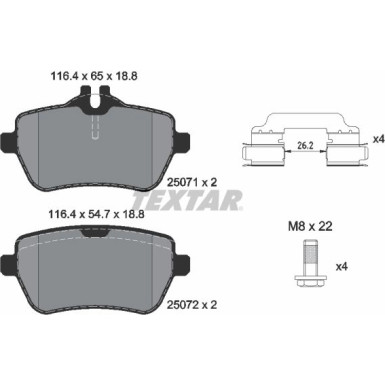 Bremsbelagsatz Db T. R231 Sl 3.0-4.7 12- Cabrio 2507101 Bremsbelagsatz Db T. R231 Sl 3.0-4.7 12- Cabrio 2507101