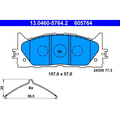 Bremsbelagsatz Toyota P. Camry 2.0-3.5 06 13.0460-5764.2 Bremsbelagsatz Toyota P. Camry 2.0-3.5 06 13.0460-5764.2