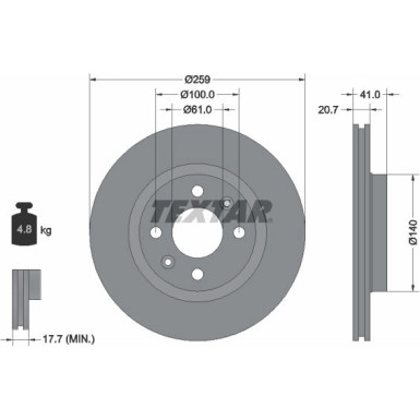 Bremsscheibe Dacia P. Logan/Sandero 1.2-1.6 04 92292103 Bremsscheibe Dacia P. Logan/Sandero 1.2-1.6 04 92292103