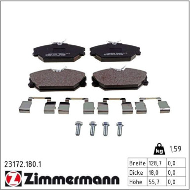 ZIMMERMANN Bremsbeläge 23172.180.1