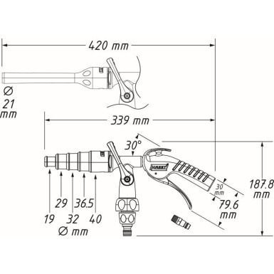 HAZET Reinigungspistole (Druckluft) 9048P-2/3 HAZET Reinigungspistole (Druckluft) 9048P-2/3