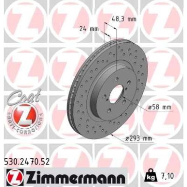 ZIMMERMANN Bremsscheibe 530.2470.52 ZIMMERMANN Bremsscheibe 530.2470.52