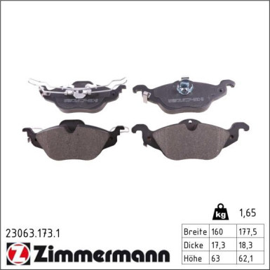 ZIMMERMANN Bremsbeläge 23063.173.1