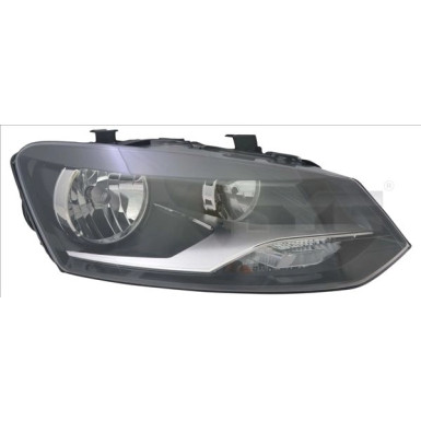 Scheinwerfer R H7/H7 +LWR +MOT SCHWARZ/CHROM VW POLO 6,09-4,14 7267,507,1