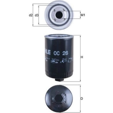 MAHLE Ölfilter OC 26 MAHLE Ölfilter OC 26