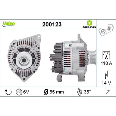 VALEO Generator 200123 VALEO CORE-FLEX VALEO Generator 200123 VALEO CORE-FLEX