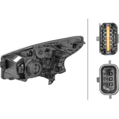 SCHEINWERFER R H4 HELLA FIAT TALENTO 6,16 1EE 011 410-461