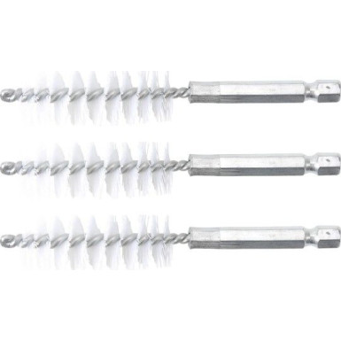 BGS Nylonbürste 17 mm Antrieb Außensechskant 6,3 mm (1/4 ) 3-tlg 3078-17-N