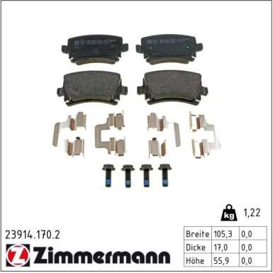 ZIMMERMANN Bremsbeläge 23914.170.2