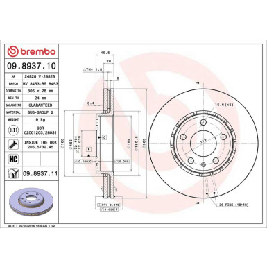 85 481 054 Bremsscheibe VA 09.8937.11