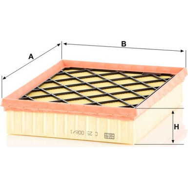 Mann & Hummel Luftfilter PKW FORD Galaxy III,Mondeo V,S-Max II C 25 008/1
