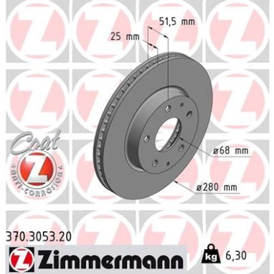83 481 169 Bremsscheibe VA 370.3053.20