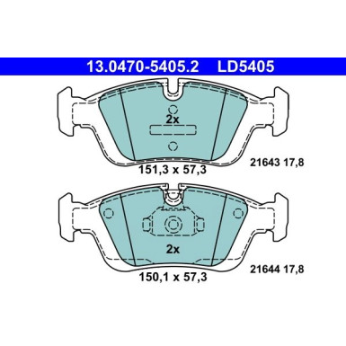 Bremsbelagsatz Bmw S. 3/Z3/Z4 90-09 Keramik ATE Ceramic 13.0470-5405.2