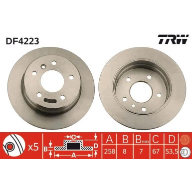 Bremsscheibe Db T. W168 A-Klasse DF4223