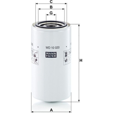 MANN-FILTER Filter, Arbeitshydraulik WD 10 020 MANN-FILTER Filter, Arbeitshydraulik WD 10 020