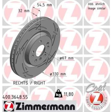 ZIMMERMANN Bremsscheibe 400.3648.55