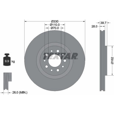 Bremsscheibe Alfa P. Brera/Spider 2.4 Jtdm/3.2 Jts 06-11 92145103 Bremsscheibe Alfa P. Brera/Spider 2.4 Jtdm/3.2 Jts 06-11 92145103