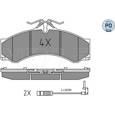 Bremsklötze VA Platinum MERCEDES Sprinter, VW Lt 95 MEYLE-PD: Advanced performance and design 025 290 7620/PD