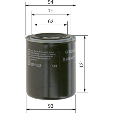 Ölfilter NISSAN Pick-Up 0 986 452 005 Ölfilter NISSAN Pick-Up 0 986 452 005
