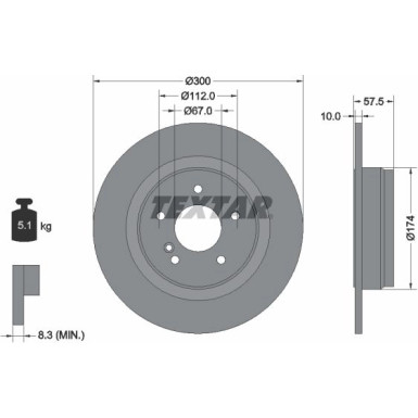 Bremsscheibe Db T. W204 07- C200-300 92163303