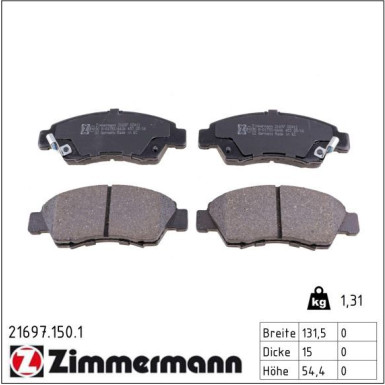 ZIMMERMANN Bremsbeläge 21697.150.1