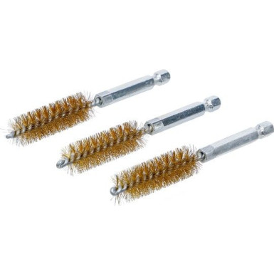 BGS Messingbürste 14 mm Antrieb Außensechskant 6,3 mm (1/4 ) 3-tlg 3078-14-M