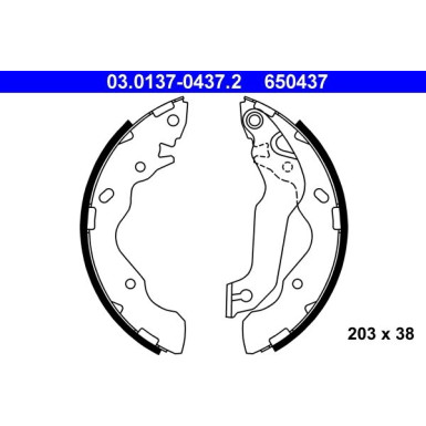 ATE Bremsbacken 03.0137-0437.2