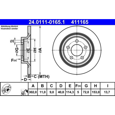 Bremsscheibe Mazda T. 5 1.8-2.0 05 24.0111-0165.1