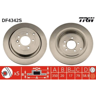 Bremsscheibe Land Rover T. Discovery/Range Rover 2.7-3.0Td/4.0-5.0 4X4 05 DF4342S Bremsscheibe Land Rover T. Discovery/Range Rover 2.7-3.0Td/4.0-5.0 4X4 05 DF4342S