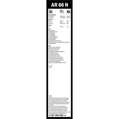 Bosch Scheibenwischer Aerotwin AR66N BOSCH AeroTwin 3397008848 Bosch Scheibenwischer Aerotwin AR66N BOSCH AeroTwin 3397008848