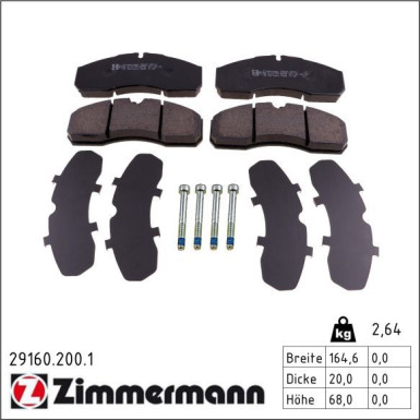 ZIMMERMANN Bremsbeläge 29160.200.1 ZIMMERMANN Bremsbeläge 29160.200.1