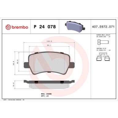 BREMBO Bremsklötze HA P 24 078 BREMBO Bremsklötze HA P 24 078
