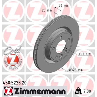 ZIMMERMANN Bremsscheibe 450.5228.20 ZIMMERMANN Bremsscheibe 450.5228.20