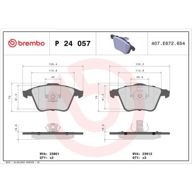 BREMBO Bremsklötze VA P 24 057 BREMBO Bremsklötze VA P 24 057