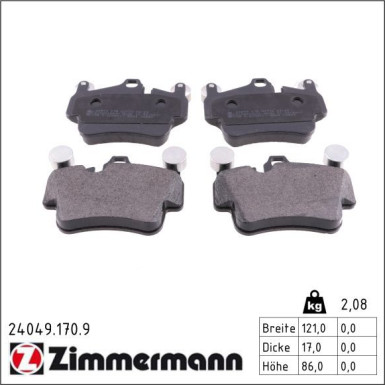 ZIMMERMANN Bremsbeläge 24049.170.9 ZIMMERMANN Bremsbeläge 24049.170.9