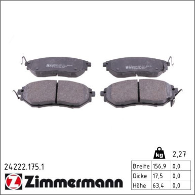 ZIMMERMANN Bremsbeläge 24222.175.1 ZIMMERMANN Bremsbeläge 24222.175.1