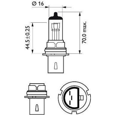 HB1 12V 65/45W P29t Standard 1 Stück Philips 9004C1 HB1 12V 65/45W P29t Standard 1 Stück Philips 9004C1