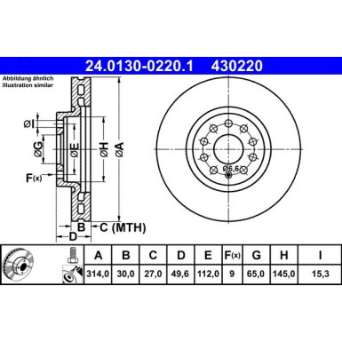Bremsscheibe Vw P. Sharan/Tiguan 1.4-2.0 10 24.0130-0220.1 Bremsscheibe Vw P. Sharan/Tiguan 1.4-2.0 10 24.0130-0220.1