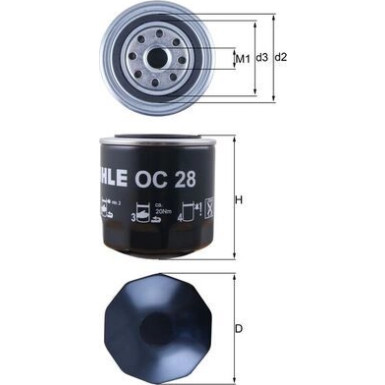 MAHLE Ölfilter OC 28 MAHLE Ölfilter OC 28