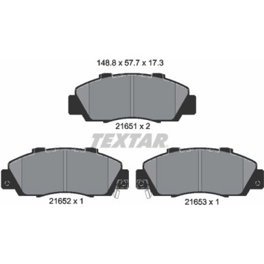 Bremsbelagsatz Honda P. Accord -98-/Prelude 96-/Legend/Hr-V/Rover 600 2165101 Bremsbelagsatz Honda P. Accord -98-/Prelude 96-/Legend/Hr-V/Rover 600 2165101