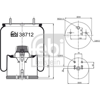 FEBI BILSTEIN Luftfeder 38712