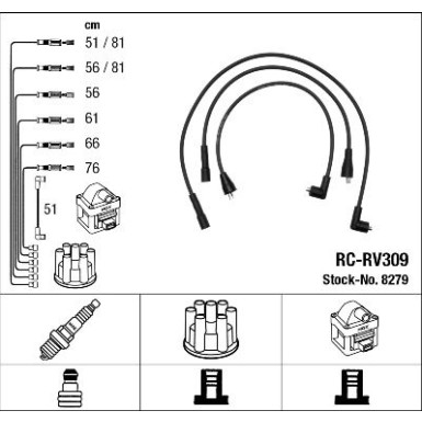 RC-RV309 NGK - Zündkabelsatz LAND ROVER Discovery 93-98 8279