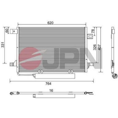 JPN Kondensator, Klimaanlage 60C9105-JPN JPN Kondensator, Klimaanlage 60C9105-JPN