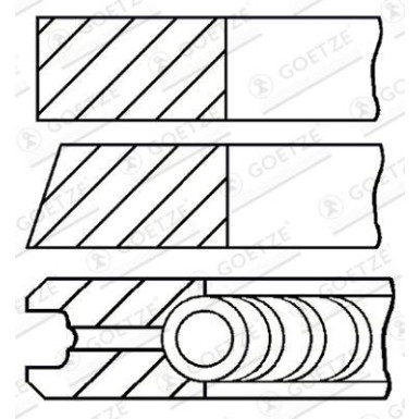 GOETZE ENGINE Kolbenringsatz 08-435700-00 Goetze Diamond Coated® LKZ-Ring®