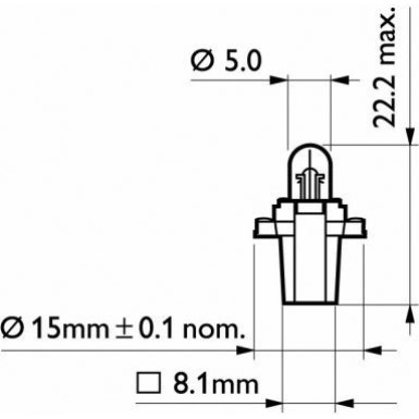 BAX 8,3s Blue 12V.2Watt Lampe 12602CP