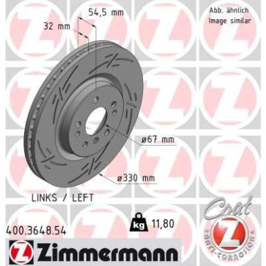 ZIMMERMANN Bremsscheibe 400.3648.54 ZIMMERMANN Bremsscheibe 400.3648.54
